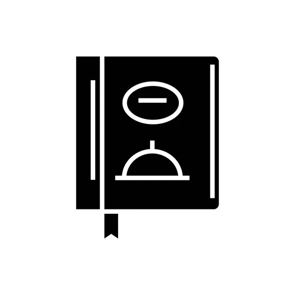 Меню - значок обеда, векторная иллюстрация, черный знак на изолированном фоне — стоковый вектор