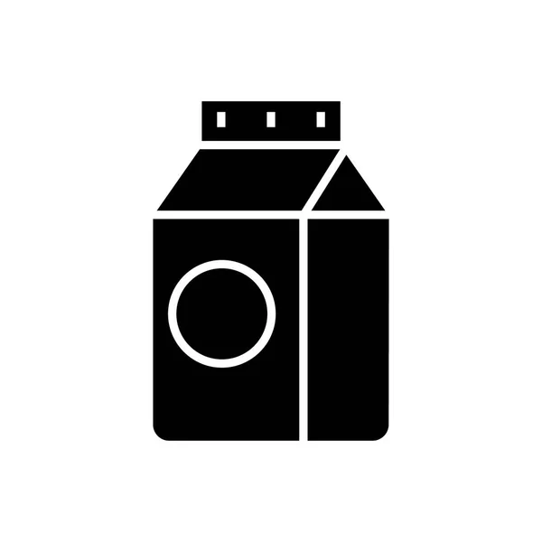 Icono de la leche, ilustración vectorial, signo negro sobre fondo aislado — Archivo Imágenes Vectoriales