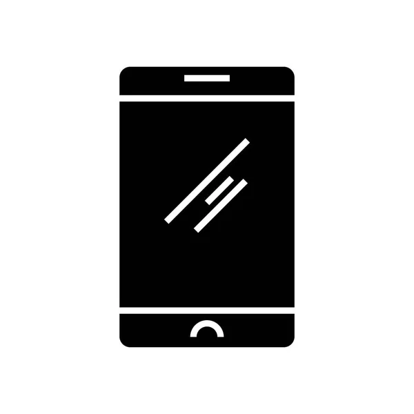 Ícone tablet móvel, ilustração vetorial, sinal preto em fundo isolado — Vetor de Stock