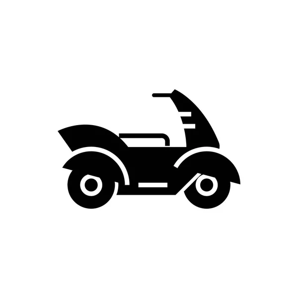 Motocykl - motocykl ikona, ilustracji wektorowych, czarny znak na na białym tle — Wektor stockowy