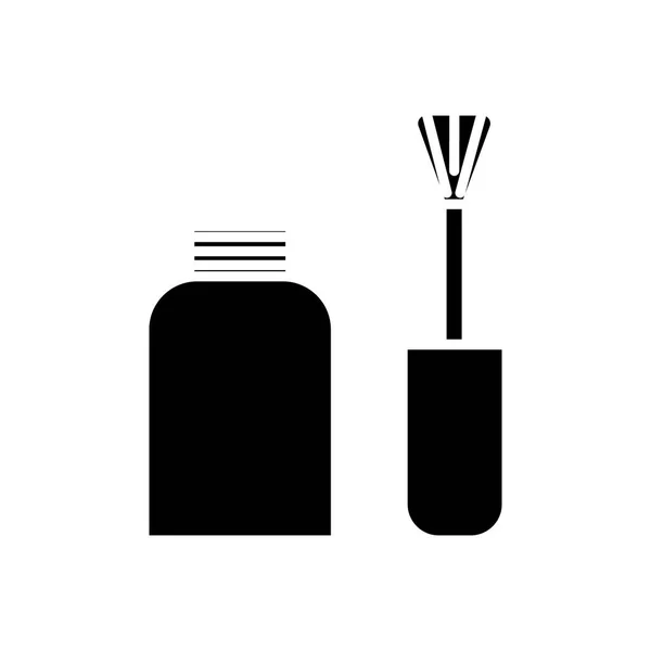 Icono de esmalte de uñas, ilustración vectorial, signo negro sobre fondo aislado — Archivo Imágenes Vectoriales