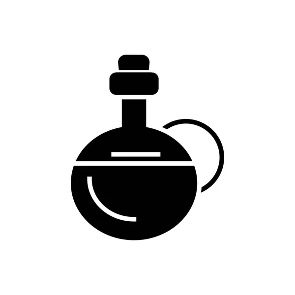 Aceite de oliva icono, vector de ilustración, signo negro sobre fondo aislado — Archivo Imágenes Vectoriales