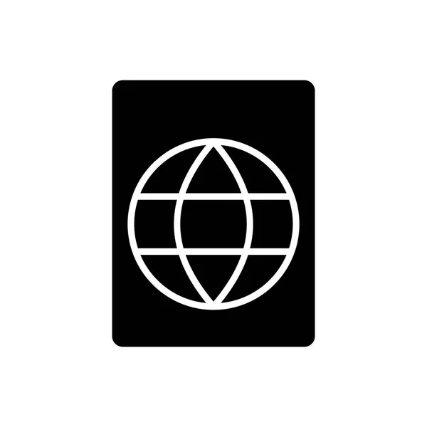 Ícone de passaporte, ilustração vetorial, sinal preto no fundo isolado — Vetor de Stock