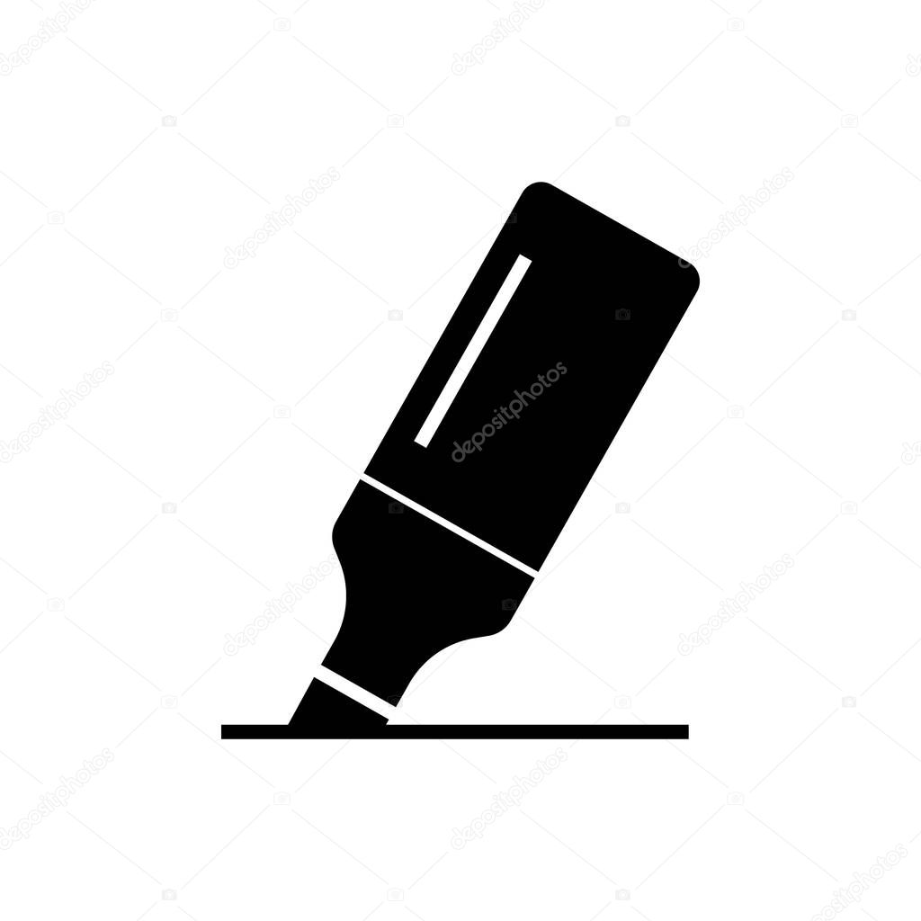 marker icon, vector illustration, black sign on isolated background