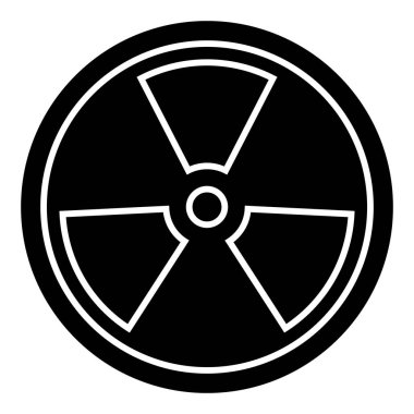 Biohazard - tehlikeli radyasyon simgesi, illüstrasyon, siyah işareti izole arka plan üzerinde vektör