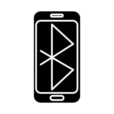 akıllı telefon iletişim simgesi, vektör çizim, izole arka plan üzerinde siyah işareti