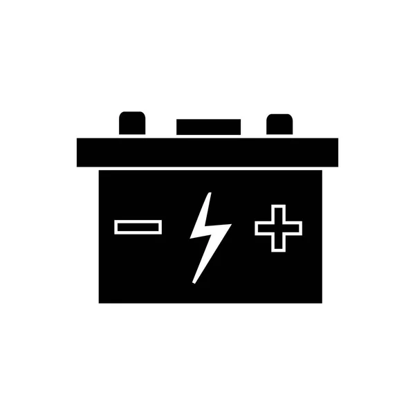Icono automático de la batería, ilustración vectorial, signo negro sobre fondo aislado — Archivo Imágenes Vectoriales