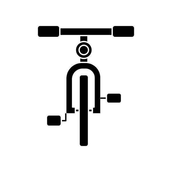 Icono de vista frontal de bicicleta, ilustración vectorial, signo negro sobre fondo aislado — Archivo Imágenes Vectoriales