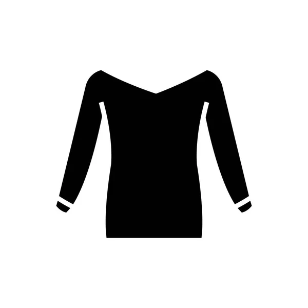 Icono de blusa, ilustración vectorial, signo negro sobre fondo aislado — Vector de stock