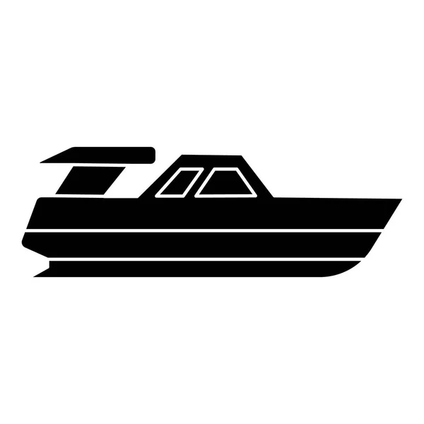 Lancement de bateau icône de yacht, illustration vectorielle, signe noir sur fond isolé — Image vectorielle