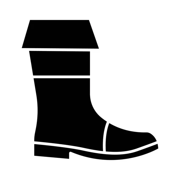 Botas icono de pesca, ilustración vectorial, signo negro sobre fondo aislado — Vector de stock