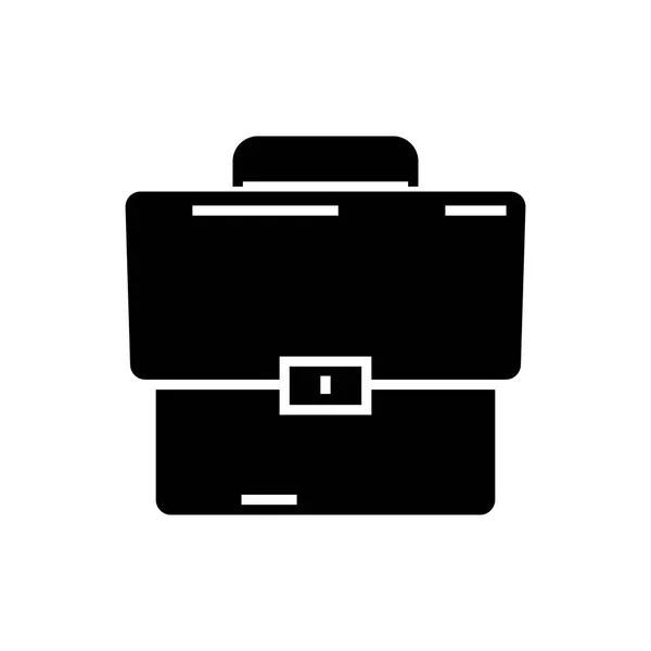 Aktenkoffer-Symbol, Vektorabbildung, schwarzes Schild auf isoliertem Hintergrund — Stockvektor