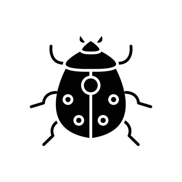 Bug pictogram, vector illustratie, zwarte teken op geïsoleerde achtergrond — Stockvector