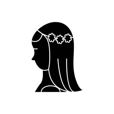 Gelin kutsal kişilerin resmi, vektör çizim, izole arka plan üzerinde oturum