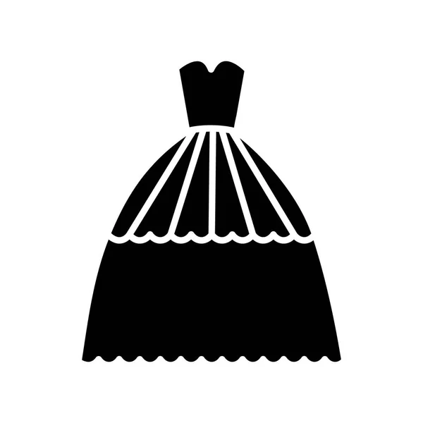 Икона свадебного вечернего платья, векторная иллюстрация, знак на изолированном фоне — стоковый вектор