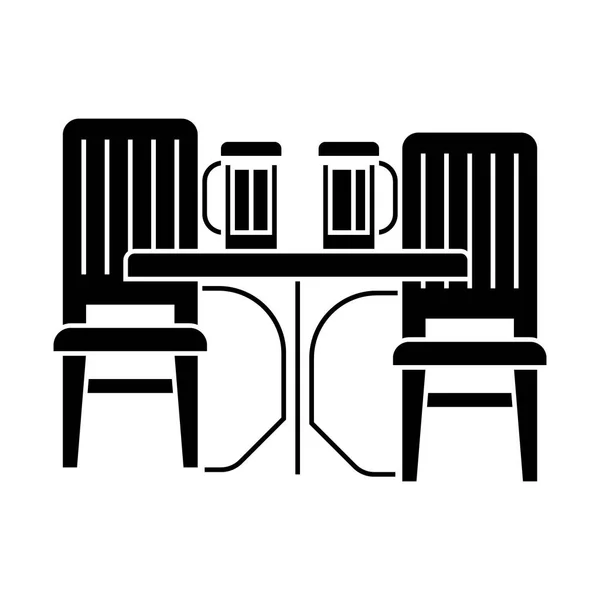 Icona della sala da pranzo, illustrazione vettoriale, segno su sfondo isolato — Vettoriale Stock