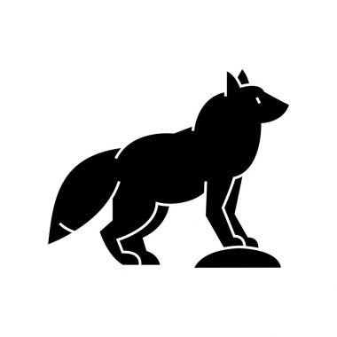 simge fox, illüstrasyon vektör, izole arka plan üzerinde oturum