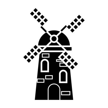 simgesi yel değirmeni, illüstrasyon vektör, izole arka plan üzerinde oturum