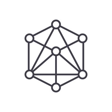 3D küp, molekül kutsal kişilerin resmi, vektör çizim, izole arka plan üzerinde oturum