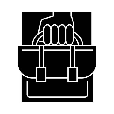 iş portföy kutsal kişilerin resmi, vektör çizim, izole arka plan üzerinde oturum