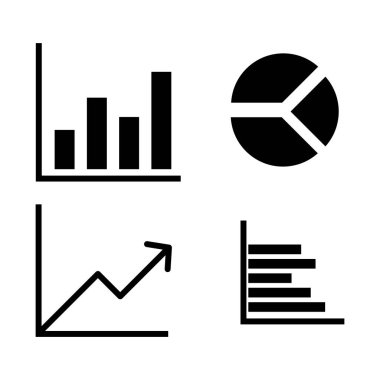 4 türleri basit simgesini grafik, illüstrasyon vektör, izole arka plan üzerinde oturum