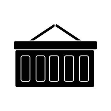 alışveriş sepeti simgesini, illüstrasyon vektör, izole arka plan üzerinde oturum