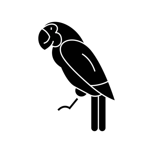 Papegaai pictogram, vector illustratie, teken op geïsoleerde achtergrond — Stockvector