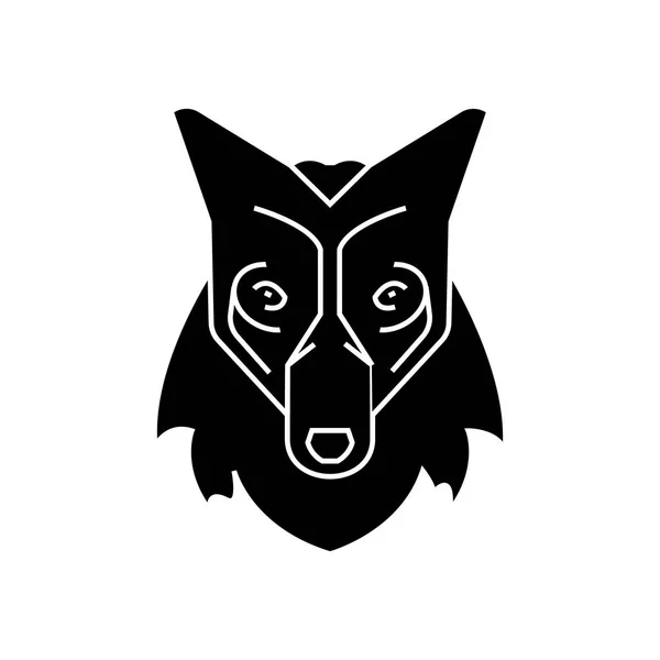 Wolf head  icon, vector illustration, sign on isolated background — Stock Vector