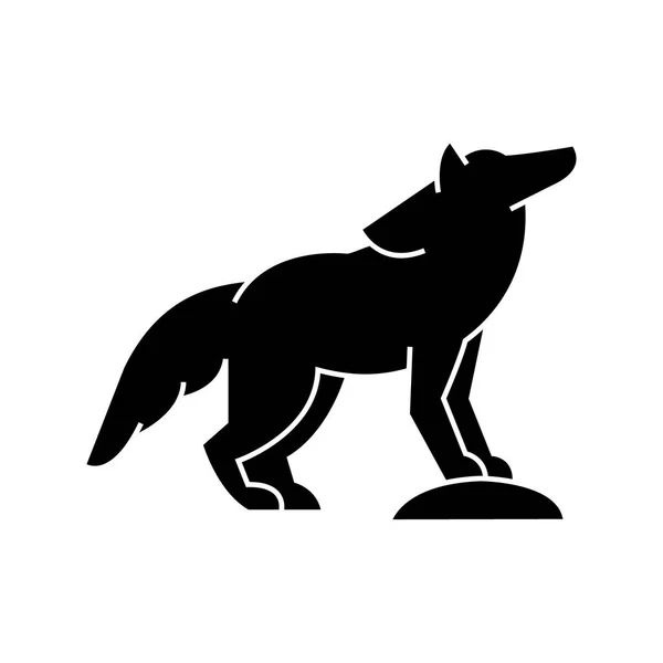 Wolf  icon, vector illustration, sign on isolated background — Stock Vector