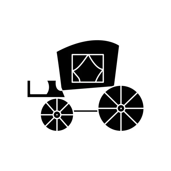 Vervoer vintage, antiek vervoer pictogram, vector illustratie, teken op geïsoleerde achtergrond — Stockvector