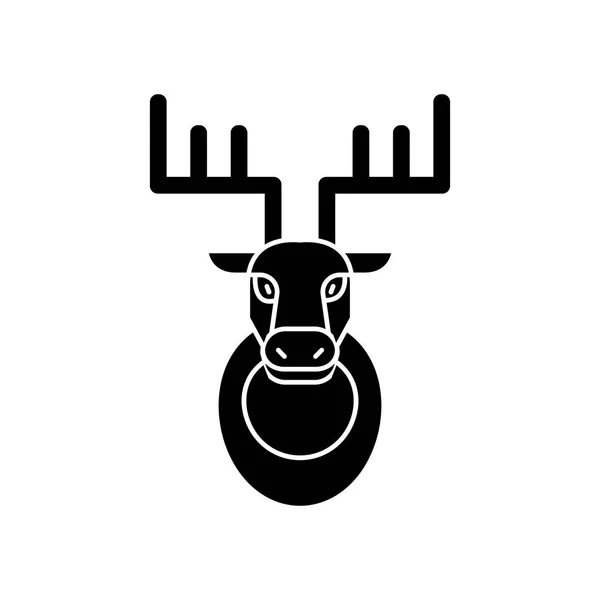 Icono de cabeza de ciervo, ilustración vectorial, signo sobre fondo aislado — Archivo Imágenes Vectoriales