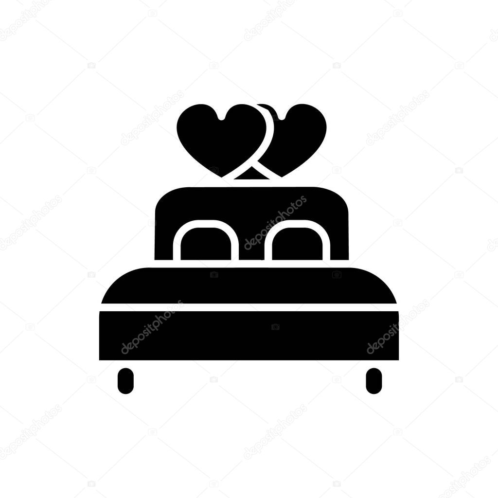 double bed   icon, vector illustration, sign on isolated background