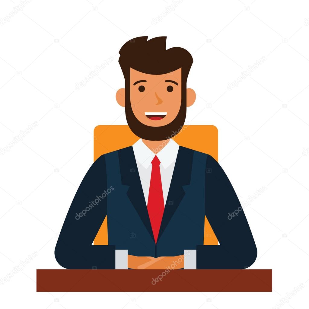 chairman of the board cartoon flat vector illustration concept on isolated white background