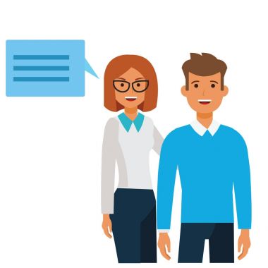 mutlu çift portre, beyaz arka plan üzerinde erkek ve kadın karikatür düz vektör illüstrasyon kavramı gülümseyen izole