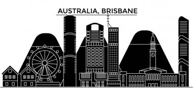 Avustralya, Brisbane mimari vektör şehir manzarası, seyahat yerler, binalar, arka plan üzerinde izole manzaraları ile cityscape