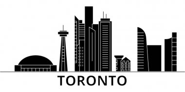 Kanada, Toronto şehir mimarisi vektör şehir manzarası, seyahat yerler, binalar, arka plan üzerinde izole manzaraları ile cityscape