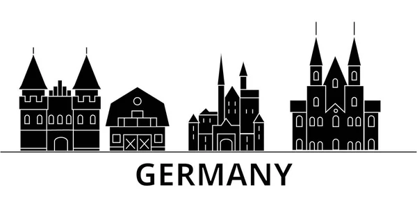 Germany architecture vector city skyline, travel cityscape with landmarks, buildings, isolated sights on background — Stock Vector