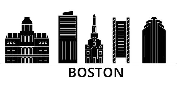 ボストン建築ベクトル街並み、ランドマーク、建物、背景に分離された観光スポット旅行都市の景観 — ストックベクタ