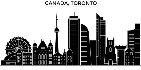 Canadá, Toronto arquitectura vector ciudad horizonte, paisaje urbano de viajes con monumentos, edificios, vistas aisladas en el fondo — Vector de stock