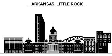 ABD, Arkansas, Little Rock mimari vektör şehir manzarası, cityscape yerler, binalar, arka plan üzerinde izole manzaraları ile seyahat