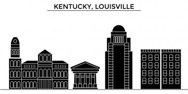 ABD, Kentucky, Louisville mimari vektör şehir manzarası, cityscape yerler, binalar, arka plan üzerinde izole manzaraları ile seyahat