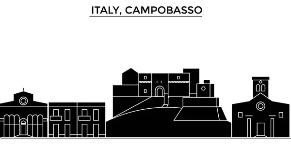 Italie, architecture Campobasso vecteur ville skyline, voyage paysage urbain avec des points de repère, bâtiments, sites isolés sur fond — Image vectorielle