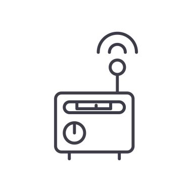 Kablosuz yönlendirici kavramı vektör ince çizgi simgesi, işaret, sembol, illüstrasyon izole arka plan üzerinde