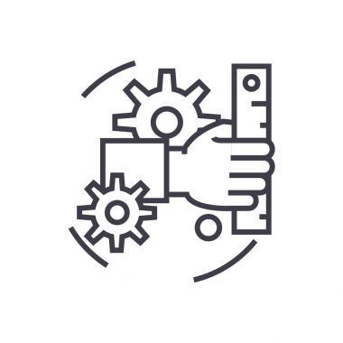 gelişme doğrusal simgesi, işaret, sembol, vektör izole arka plan üzerinde