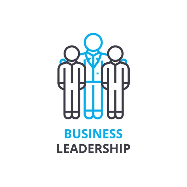 Concepto de liderazgo empresarial, icono del esquema, signo lineal, pictograma de línea delgada, logotipo, vector plano, ilustración — Vector de stock
