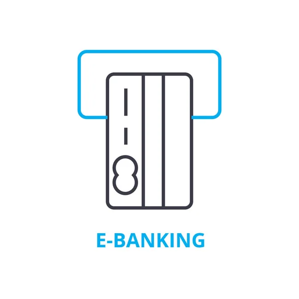 E-banking concept, outline icon, linear sign, thin line pictogram, logo, flat illustration, vector — Vector de stock