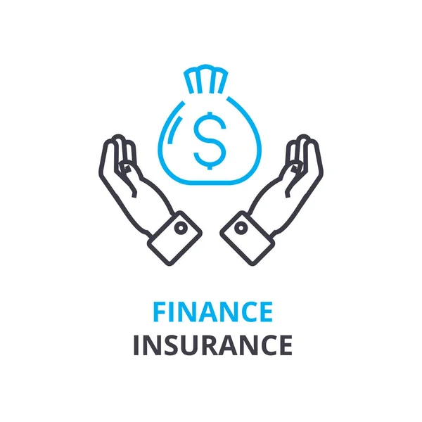 Finansiera försäkring koncept, kontur-ikonen, linjär tecken, tunn linje piktogram, logotyp, platt illustration, vektor — Stock vektor