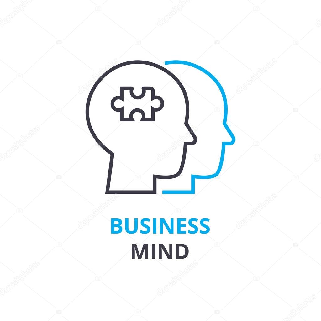 Business mind concept , outline icon, linear sign, thin line pictogram, , flat vector, illustration