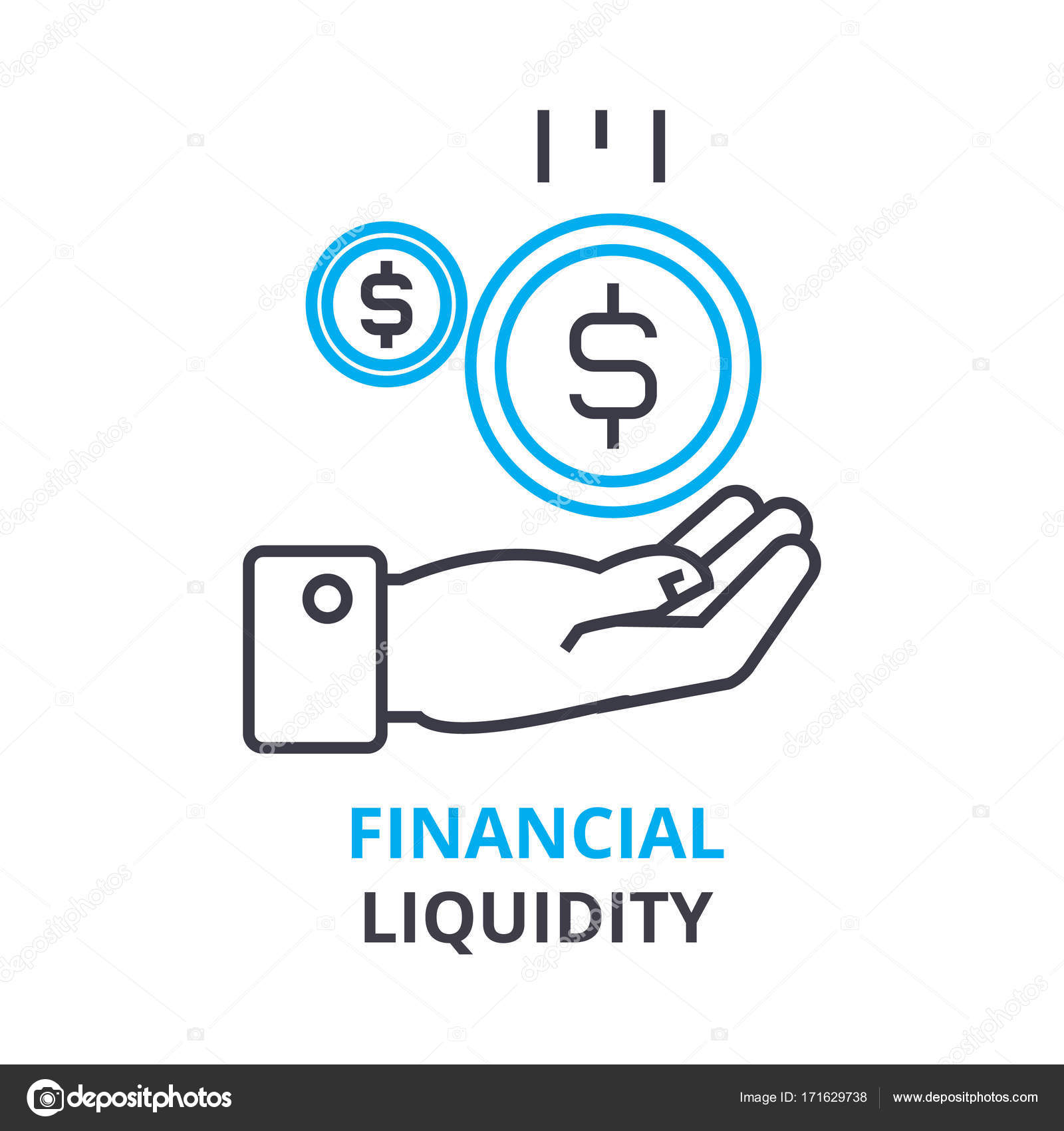 財務流動性概念、アウトラインのアイコン、線形記号、細い線ピクトグラム、ロゴ、フラットの図、ベクトル ストックベクター ©iconsgraph  171629738
