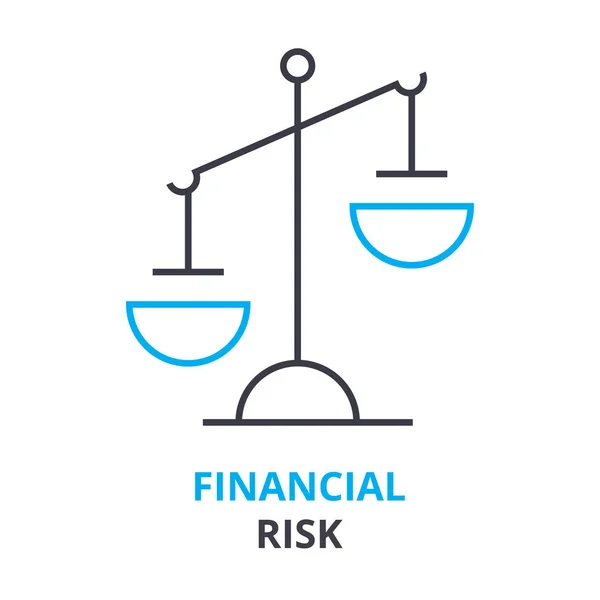 Conceito de risco financeiro, ícone de contorno, sinal linear, pictograma de linha fina, logotipo, ilustração plana, vetor — Vetor de Stock